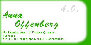 anna offenberg business card